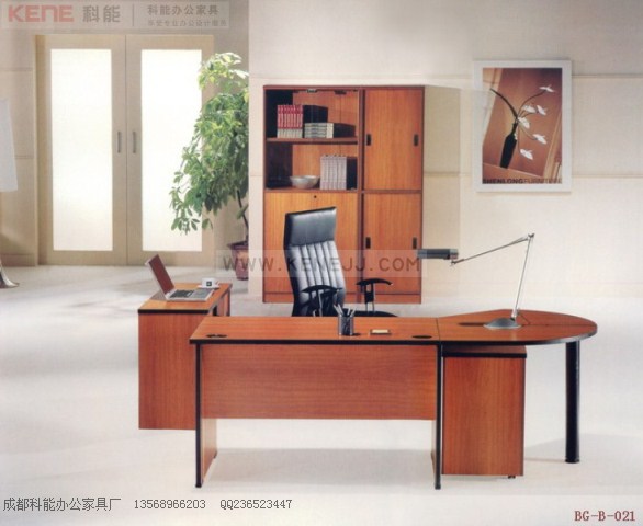 BG-B-021办公家具,办公桌,电脑桌,老板办公桌,经理桌,板式系列,附柜