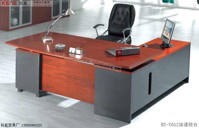 BT-Y052油漆班台,简洁老板桌,经理桌,实木班台