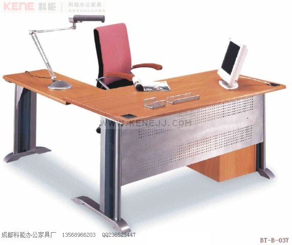 BT-B-037成都钢木办公班台,板式经理桌,四川现代主管桌