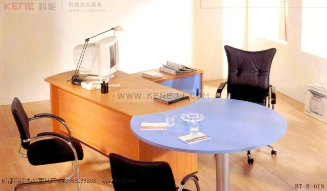 BT-B-019成都P形经理桌,成都办公家具,简洁主管桌