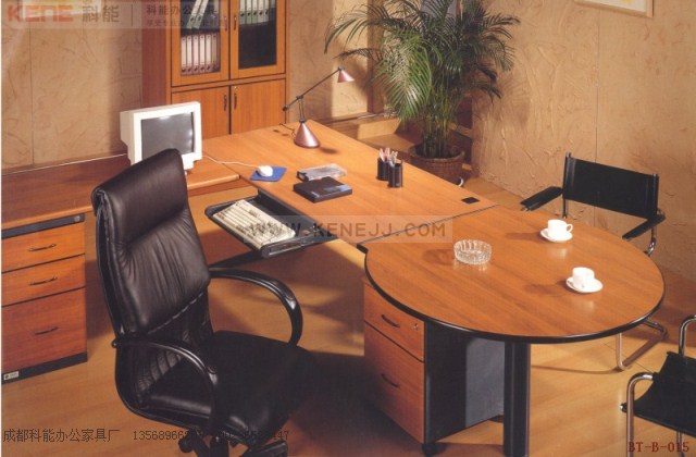 BT-B-015成者P形板式班台,四川办公家具,钢木主管桌