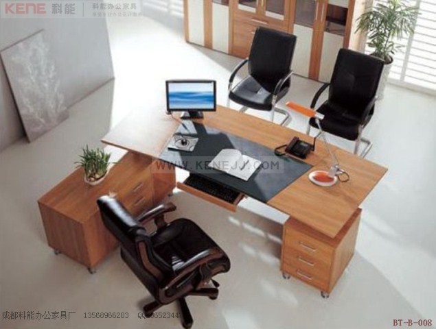 BT-B-008四川现代主管桌,常规板式班台,成都办公家具